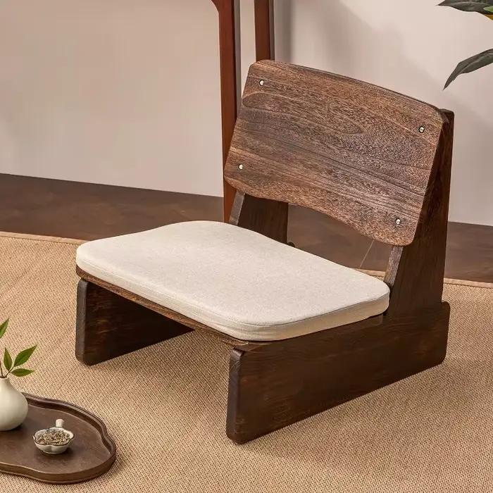Chaise d'angle en bois massif minimaliste moderne pour salon détente et relaxation occasionnelle chez soi