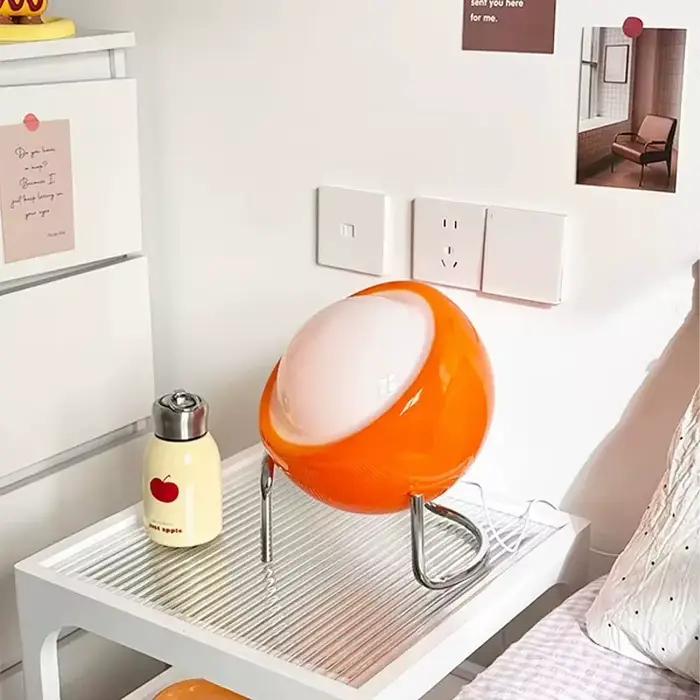 Lampe de table Bauhaus médiévale en verre LED rétro, lumière de nuit pour chambre à coucher, chevet, salon, bureau, décoration intérieure, bureau à domicile.