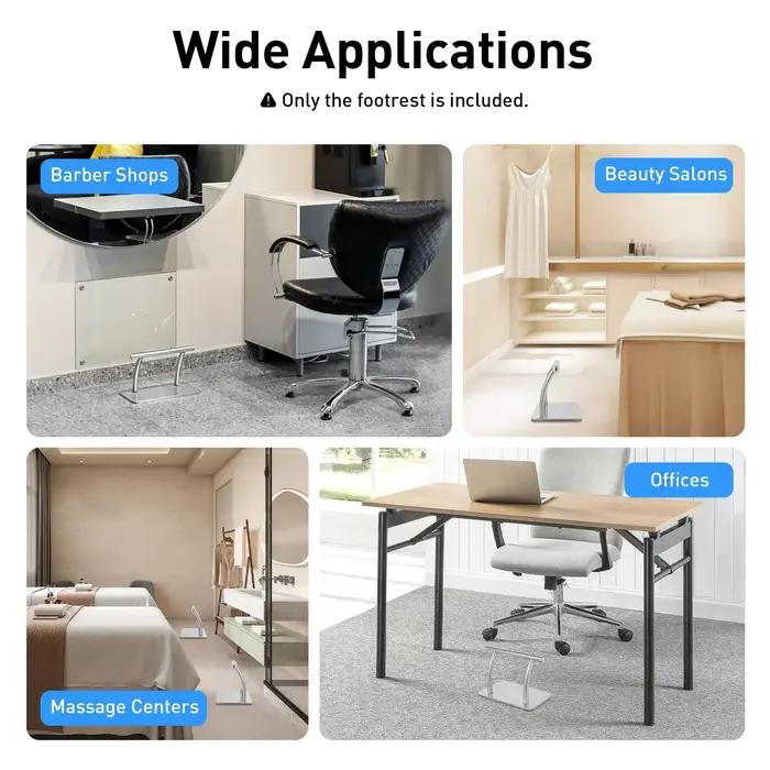 Repose-pieds en acier inoxydable pour sous le bureau au travail