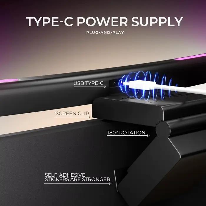 Barre lumineuse incurvée pour moniteur