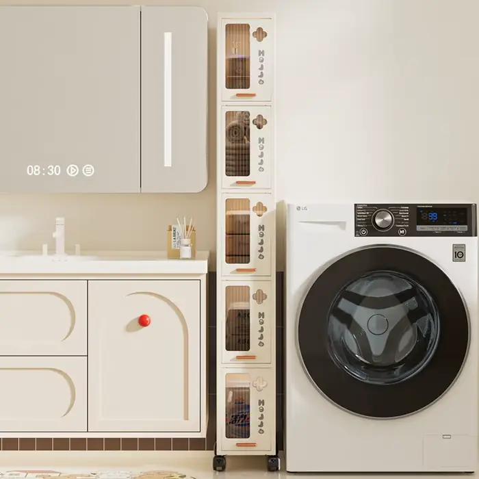 Armoire de rangement mobile mince, organisateur de tiroir étroit peu encombrant, conception polyvalente minimaliste pour cuisine/salle de bain/salon