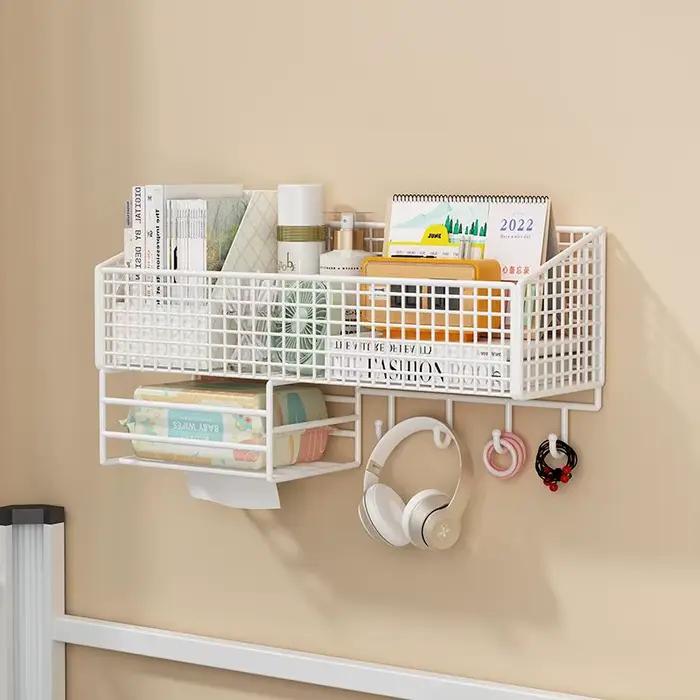 Étagère murale sans perçage, supports de rangement muraux, panier suspendu pour dortoir et maison, étagère à livres, supports pour articles divers