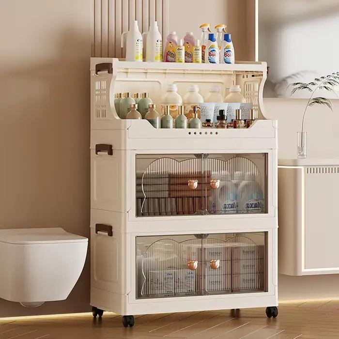 Armoire de rangement pliable - étagère de rangement multi-niveaux pour l'organisation de la cuisine - armoire de rangement pour collations et jouets pour le salon