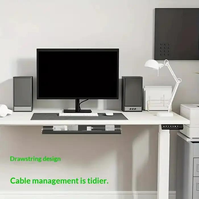 Nouvel Organisateur de Câbles PVC 40cm/15.75inch à Fixation Murale Sans Perçage pour Bureau