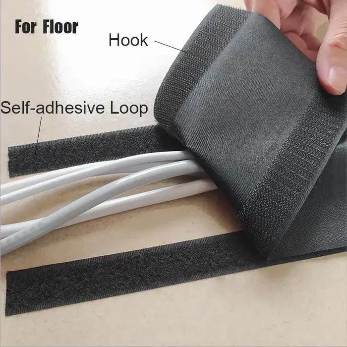 Couvercle de câble de bureau à crochet et boucle réglables