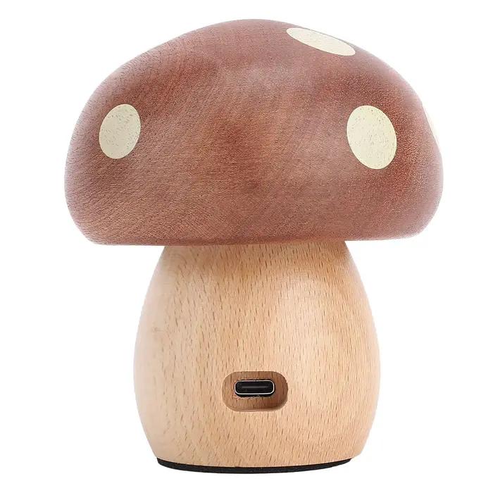 Lampe de chevet lumière chaude ébène bois LED