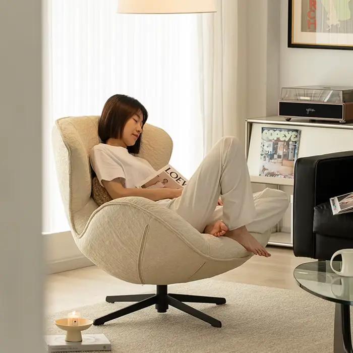 Chaise ergonomique de luxe moderne appui-tête Design minimaliste Salon lecture confortable Fauteuil
