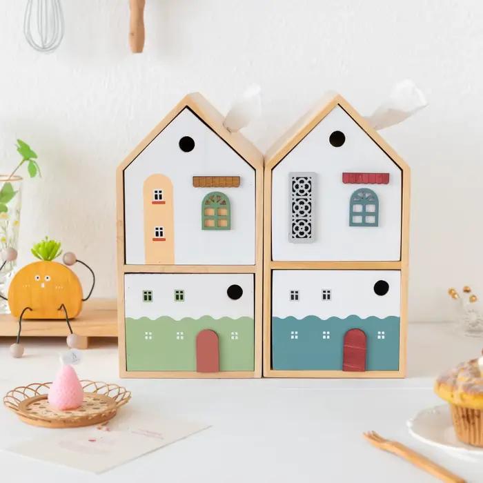 Boîte de rangement en bois polygonale à la japonaise pour rangement et décoration bureau et maison occasions spéciales