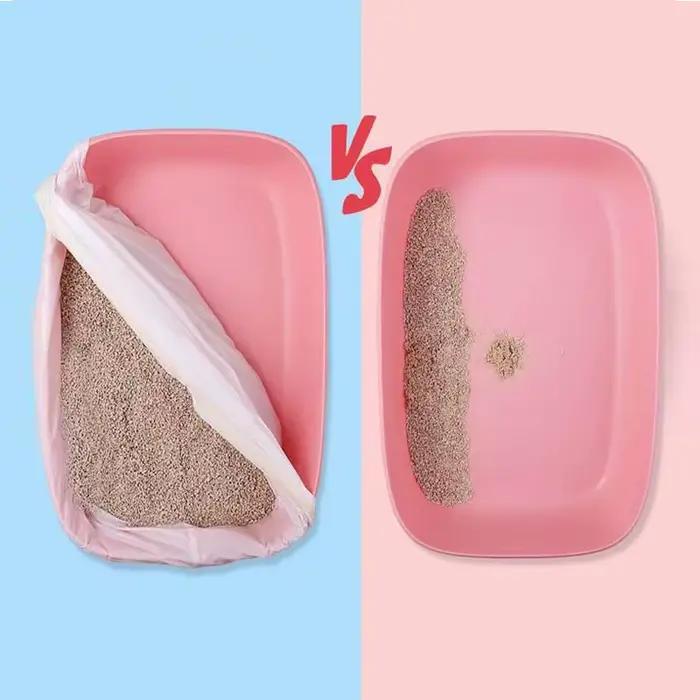 Sac à litière pour chat multifonctionnel, sans contact avec les mains sales, sac à déchets pour animaux de compagnie pour un nettoyage rapide, doublures portables pour litière de chat, fournitures pou