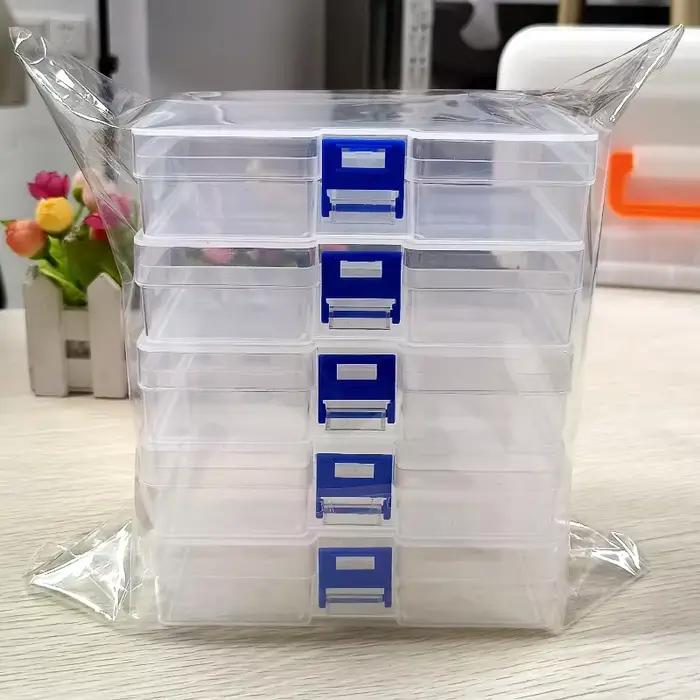 Boîtes de rangement en plastique transparent imperméable pour rangement de petits objets et jouets gris clair ou vert clair pour organisation personnelle et cadeaux d'anniversaire