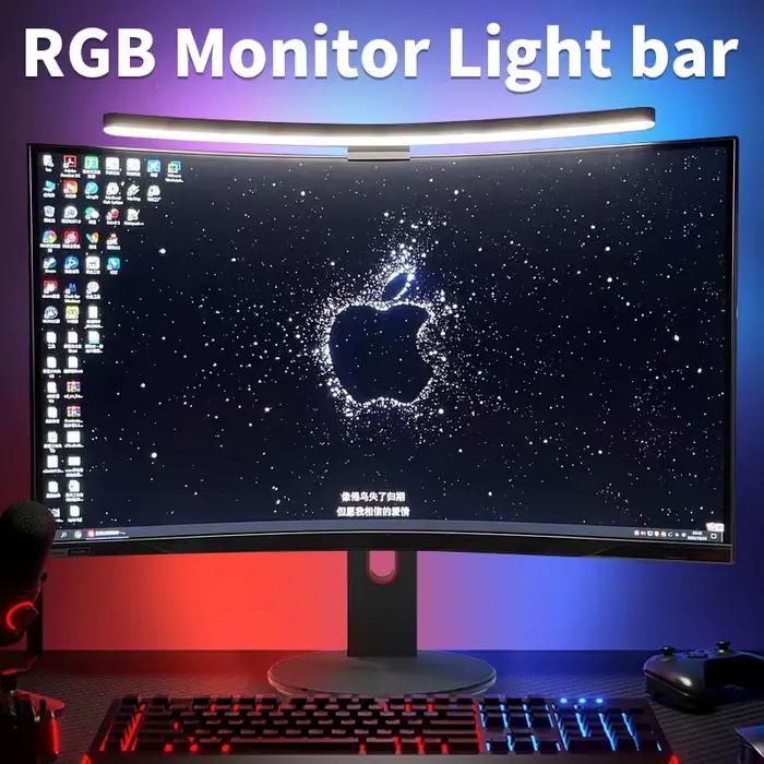 Moniteur LED incurvé barre lumineuse Rgb lampe d'écran d'ordinateur gradation continue rétro-éclairage suspendu ordinateurs portables de jeu Gamer éclairage de bureau