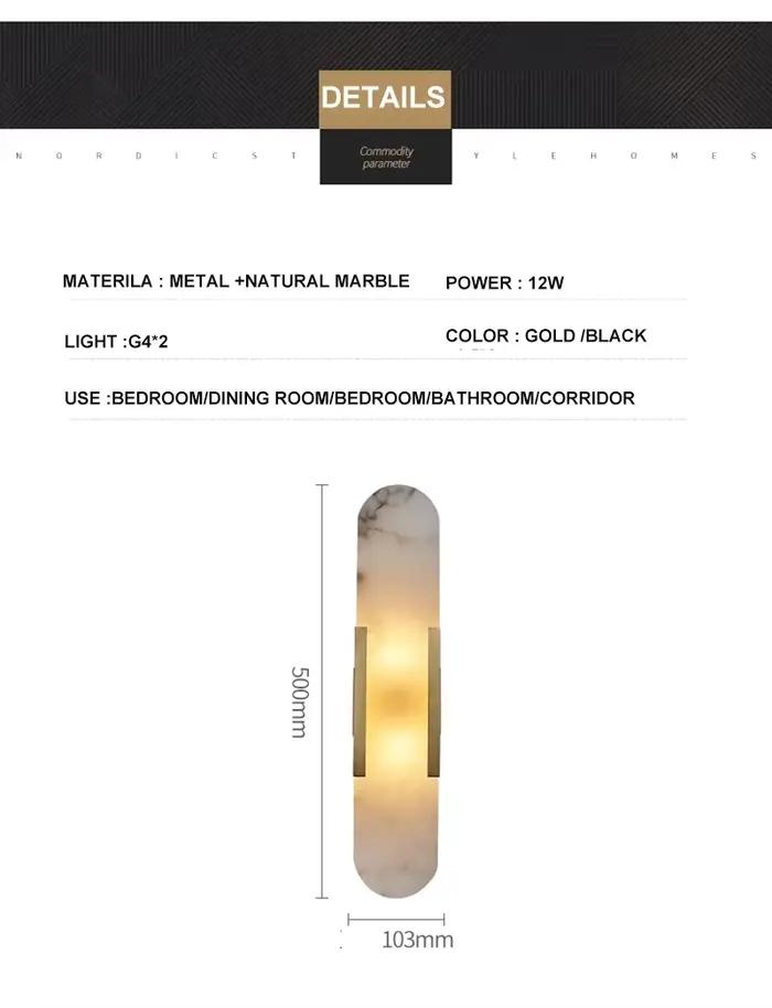 Mur LED lampe moderne marbre applique murale appliques pour salon couloir chambre chevet escalier intérieur décoration