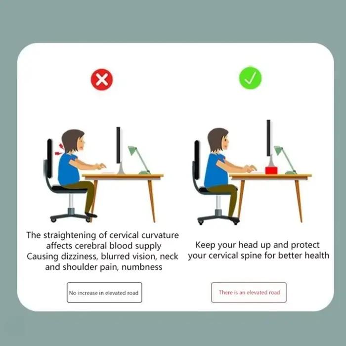 Support de rehaussement pour ordinateur de bureau avec rangement intégré, polyvalent et élégant pour améliorer la posture et l'organisation du bureau