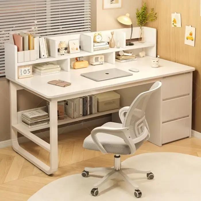 Bureau durable avec étagère intégrée, bureau d'apprentissage multifonctionnel, table et chaise de bureau polyvalentes