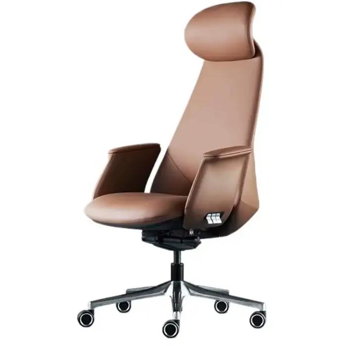 Chaise de bureau de direction en cuir de vache luxueuse pour bureau personnel et commercial occasions spéciales