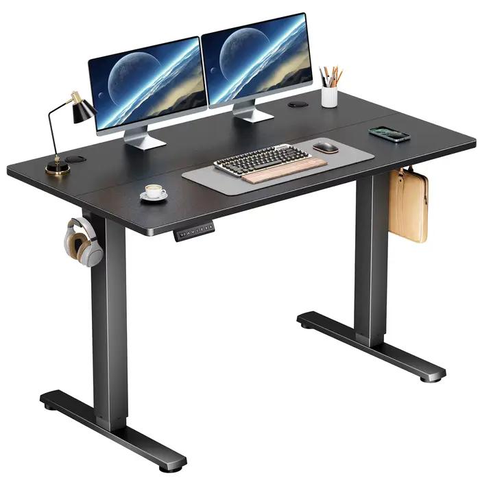 Bureau électrique réglable en hauteur JHK, 40x24 pouces, bureau assis-debout, poste de travail ergonomique