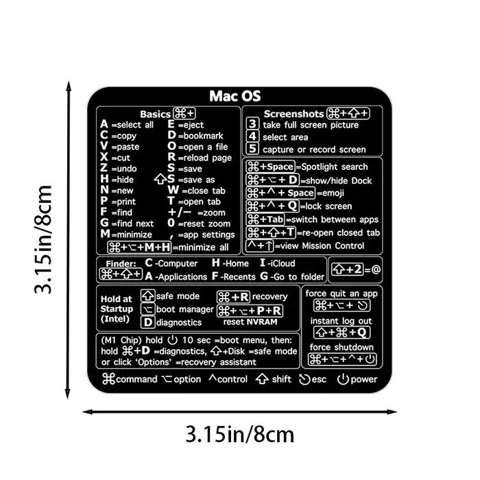 Windows/Mac OS raccourcis ordinateur portable logiciel de bureau autocollants imperméables