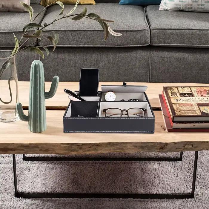 Plateau de rangement en Faux cuir pour hommes