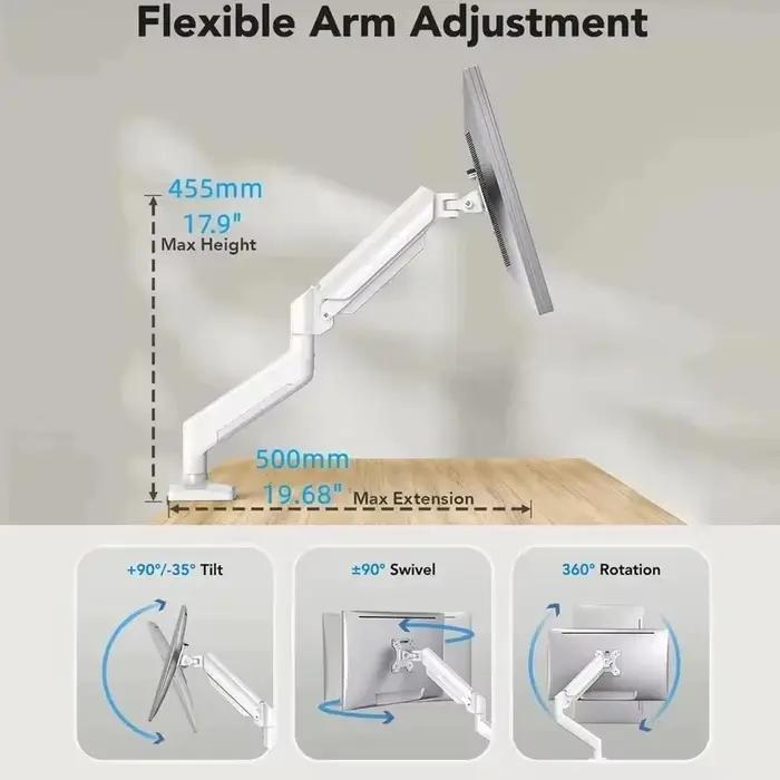 Support de bureau ergonomique à mouvement complet pour moniteur de jeu