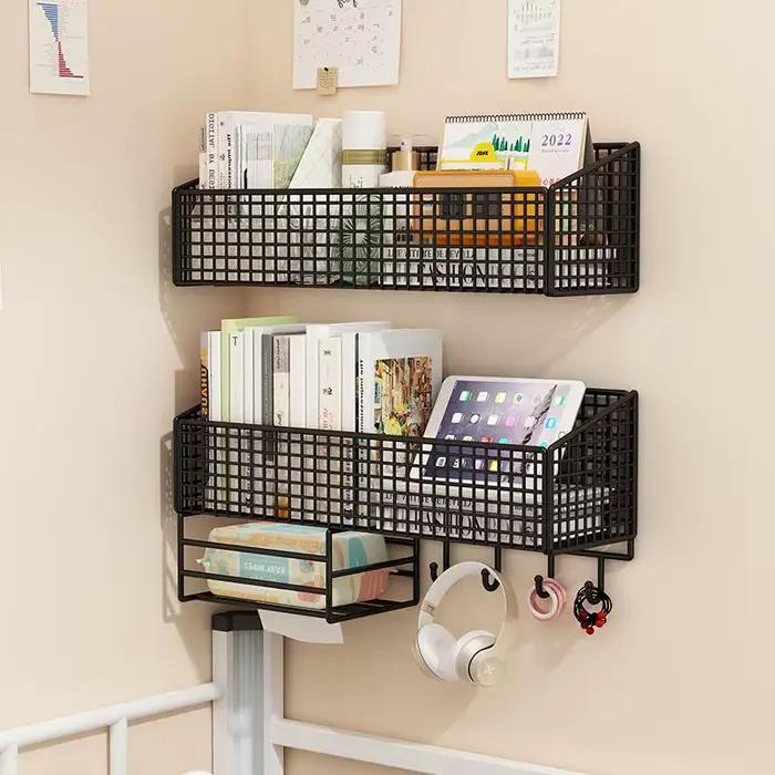 Étagère murale sans perçage, supports de rangement muraux, panier suspendu pour dortoir et maison, étagère à livres, supports pour articles divers