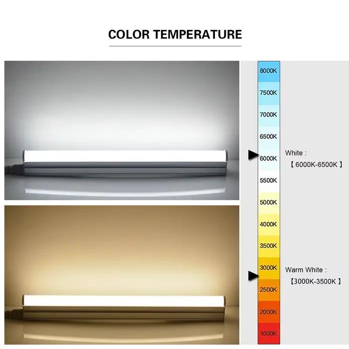 1FT 6W 29CM lampe de bureau T5 Tube barre LED avec vis pour le montage sous l'étagère AC220V 110V