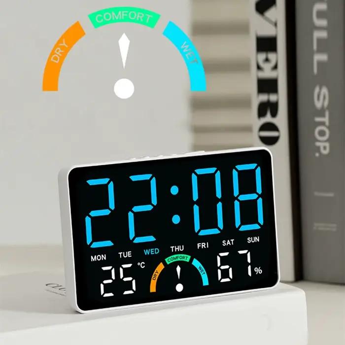 Horloge numérique minimaliste avec moniteur de température et d'humidité