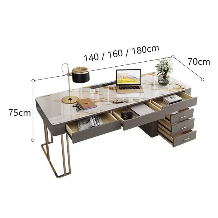 Bureau de luxe, panneau de roche brillant