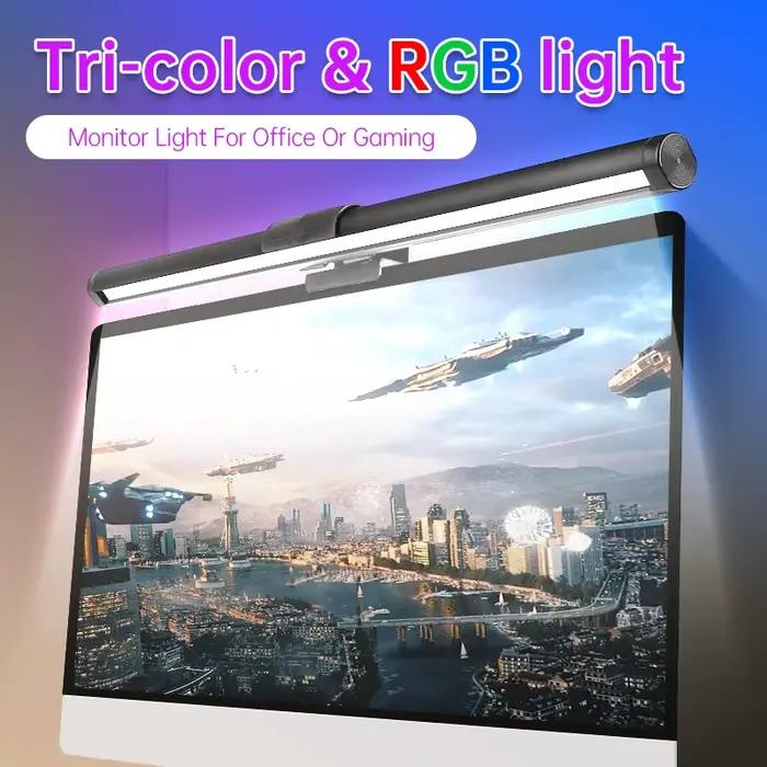 Lampe de bureau à Led magnétique pour écran d'ordinateur RBG