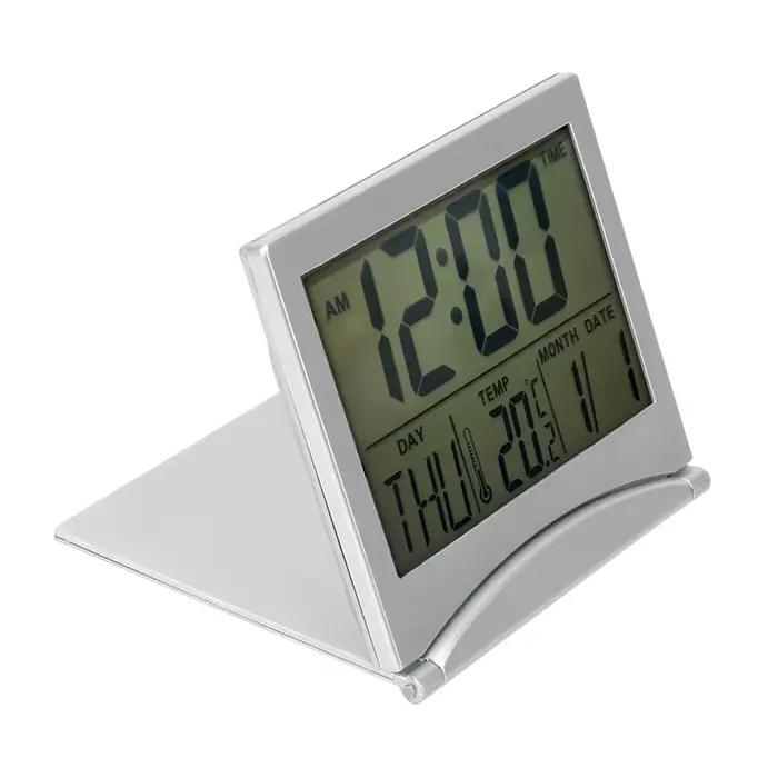 Horloge de bureau Portable multifonction pliable LCD réveil numérique décor à la maison heure Date température minuterie horloges électroniques