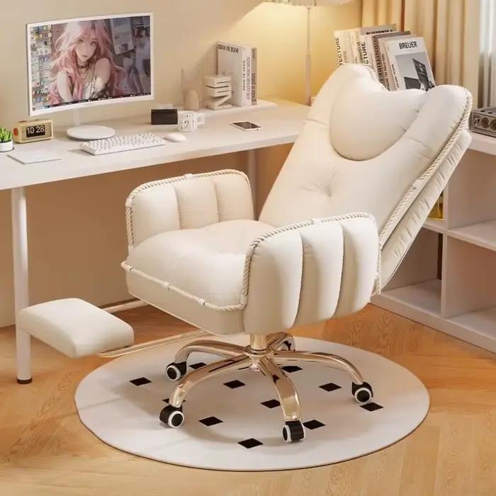 Oreiller de chaise de bureau moderne support arriere bureau gaming chaise de bureau ergonomique blanc pour relaxation et productivite a domicile et au bureau