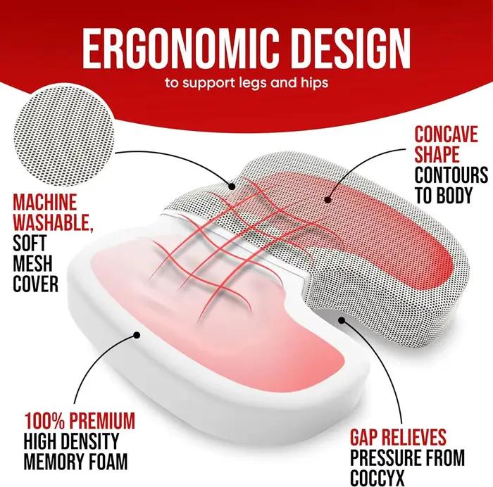 Coussin de siège et dossier ergonomique en polyester avec mousse à mémoire de forme pour bureau et maison moderne occasions spéciales étudiants professionnels