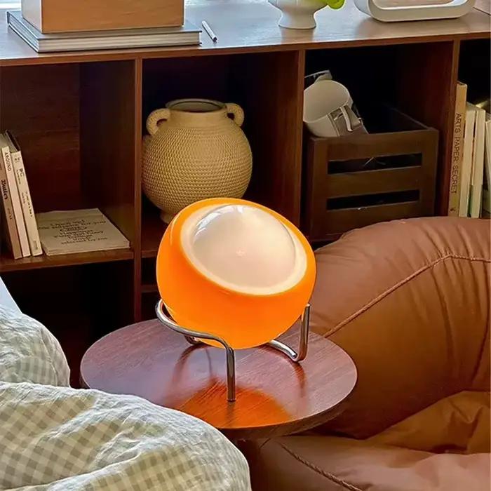 Lampe de table Bauhaus médiévale en verre LED rétro, lumière de nuit pour chambre à coucher, chevet, salon, bureau, décoration intérieure, bureau à domicile.