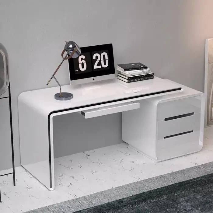 Bureau d'ordinateur moderne, bureau d'étude simple, poste de travail à domicile, table pour ordinateur portable, mobilier de bureau pour chambre à coucher