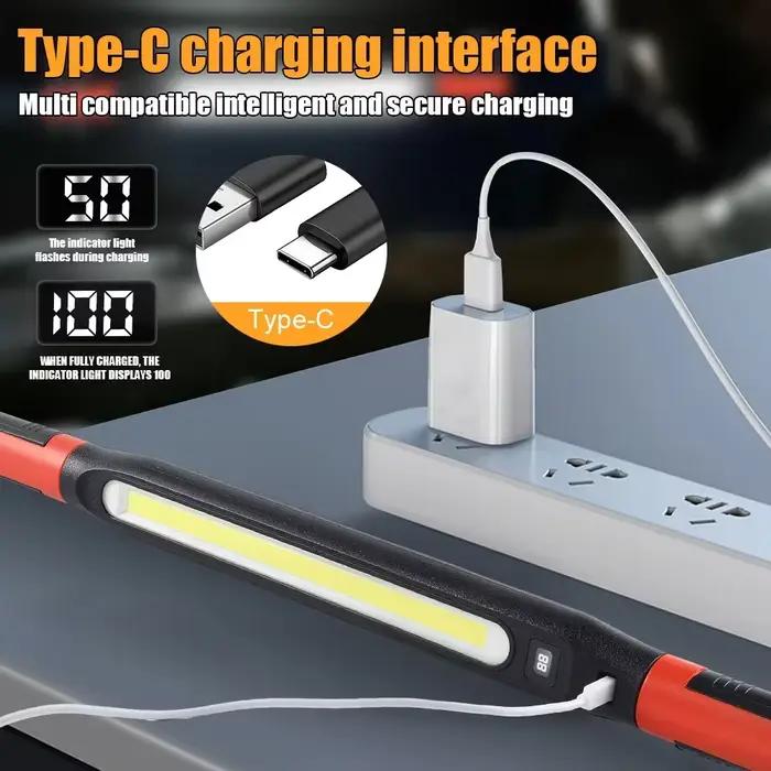 Lampe de travail mécanique à LED magnétique rechargeable par USB 360° °