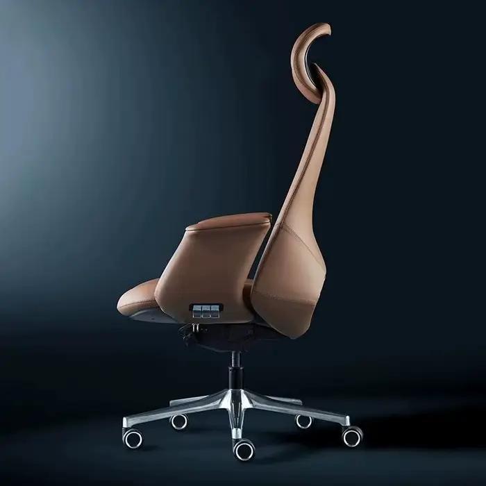 Chaise de bureau de direction en cuir de vache luxueuse pour bureau personnel et commercial occasions spéciales