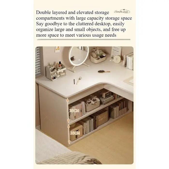 Bureau d'ordinateur, bureau à domicile, bureau de chambre, bibliothèque intégrée, bureau d'angle multifonctionnel pour étudiants, pour apprendre à écrire.