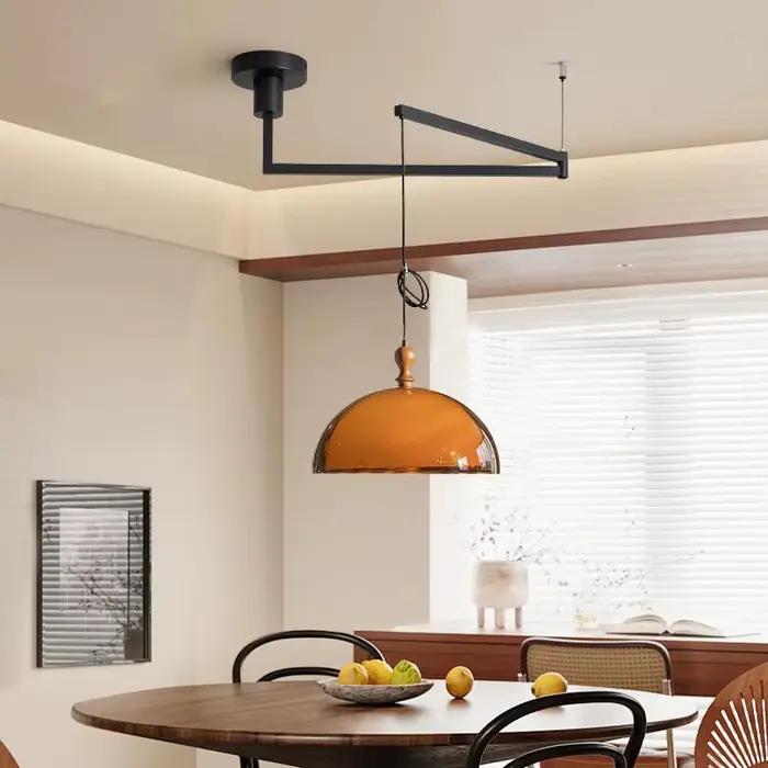 Vintage marron suspension Bauhaus Orange