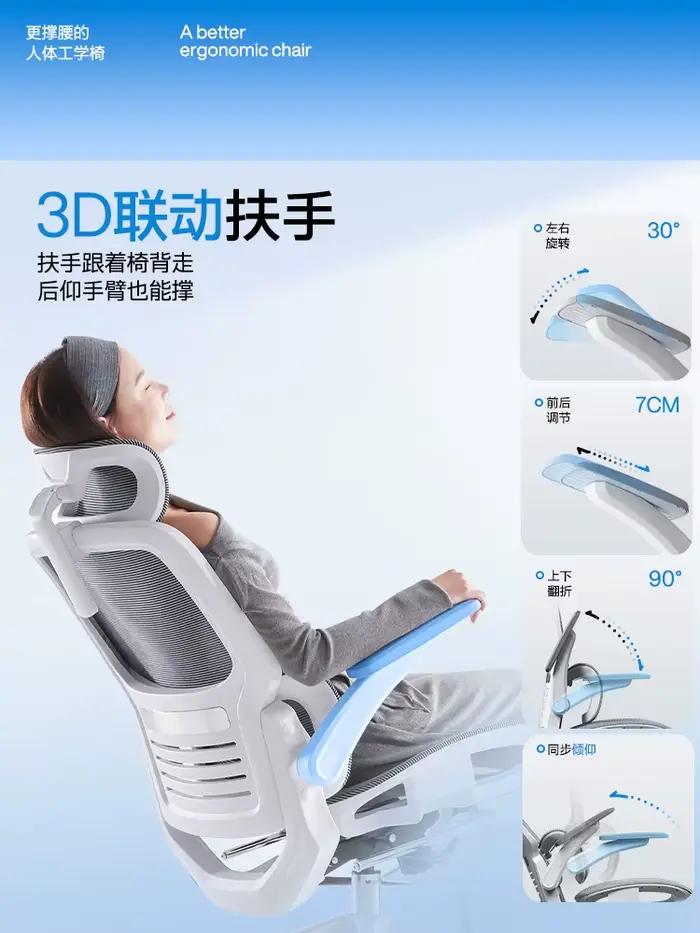 Chaise ergonomique, ordinateur à dossier Double
