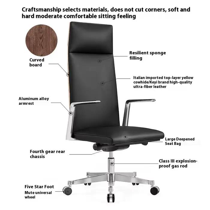 Chaise de patron ergonomique en cuir PU