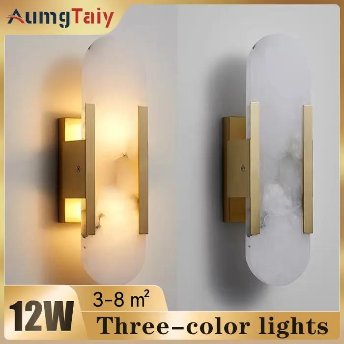 Mur LED lampe moderne marbre applique murale appliques pour salon couloir chambre chevet escalier intérieur décoration