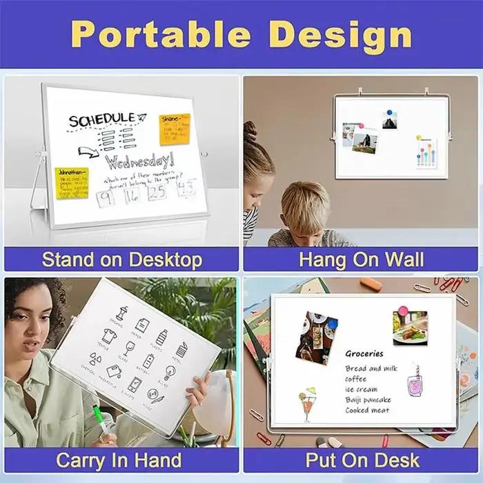 Tableau blanc de bureau pliable Portable effaçable avec support