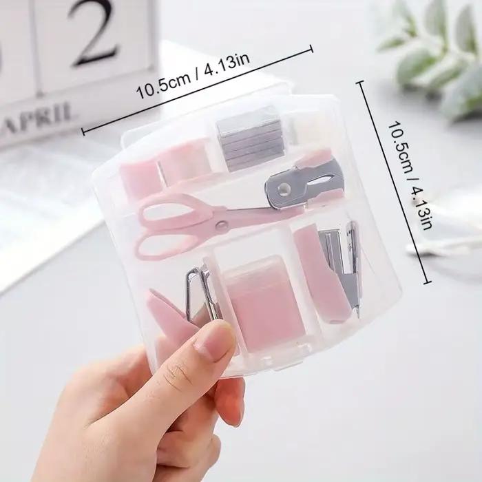 Ensemble de 8 mini fournitures de bureau avec étui portable - Comprend des ciseaux