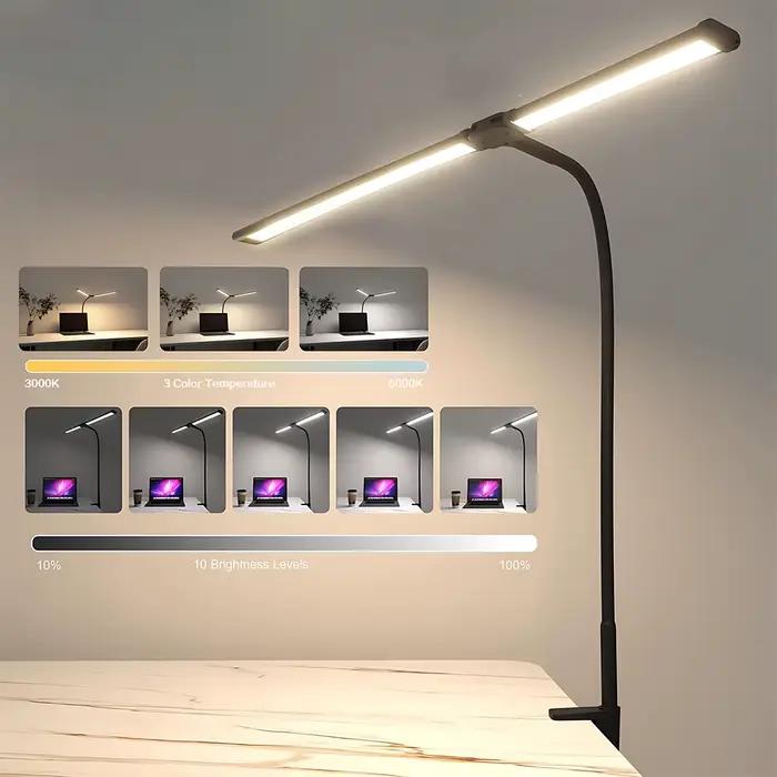 Lampe de bureau à Clip LED à Double tête