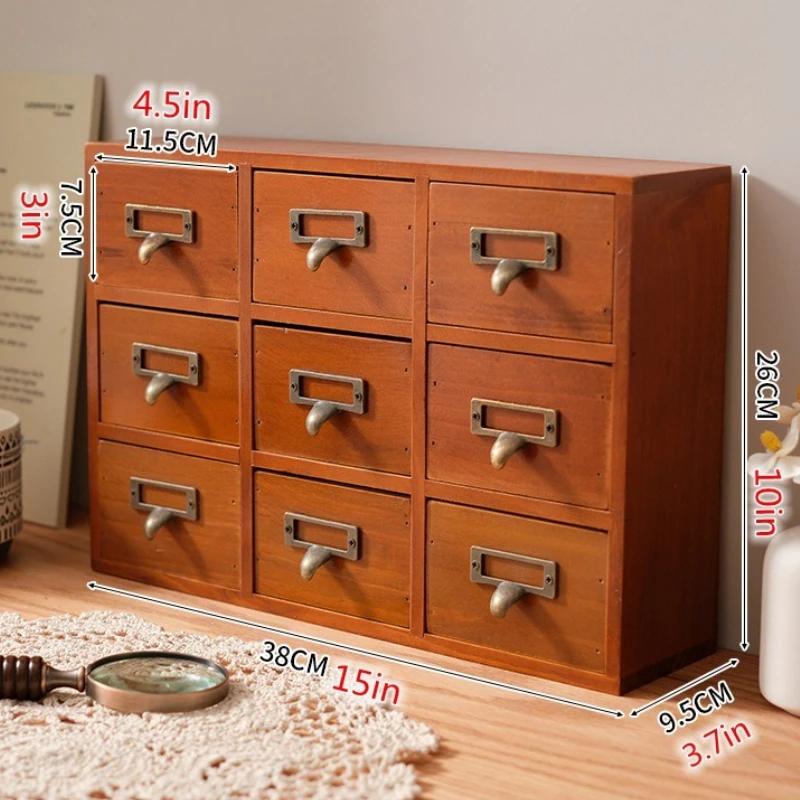 Boîte de rangement à tiroir, boîtes de rangement en bois, grand conteneur de rangement décoratif en 