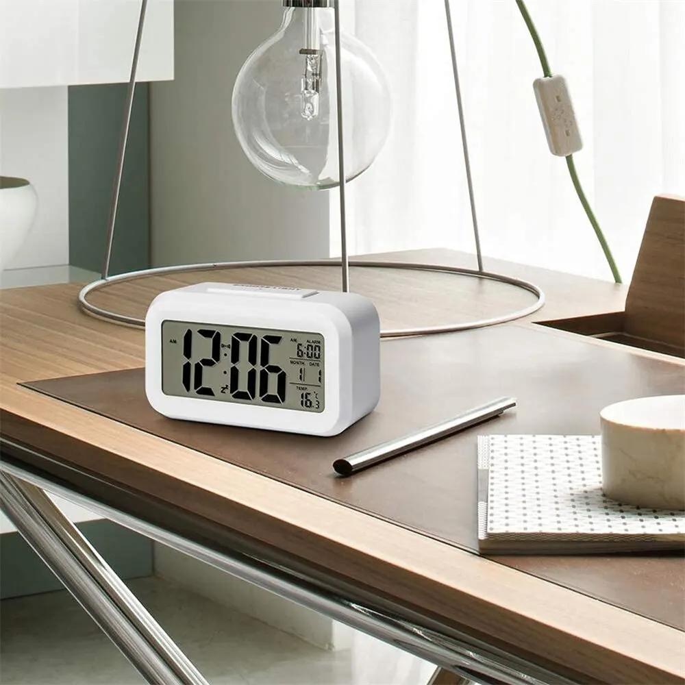 Réveil Numérique LED Rétro-Éclairé, Données Snooze, Calendrier, Bureau, Multifonction, Électronique,