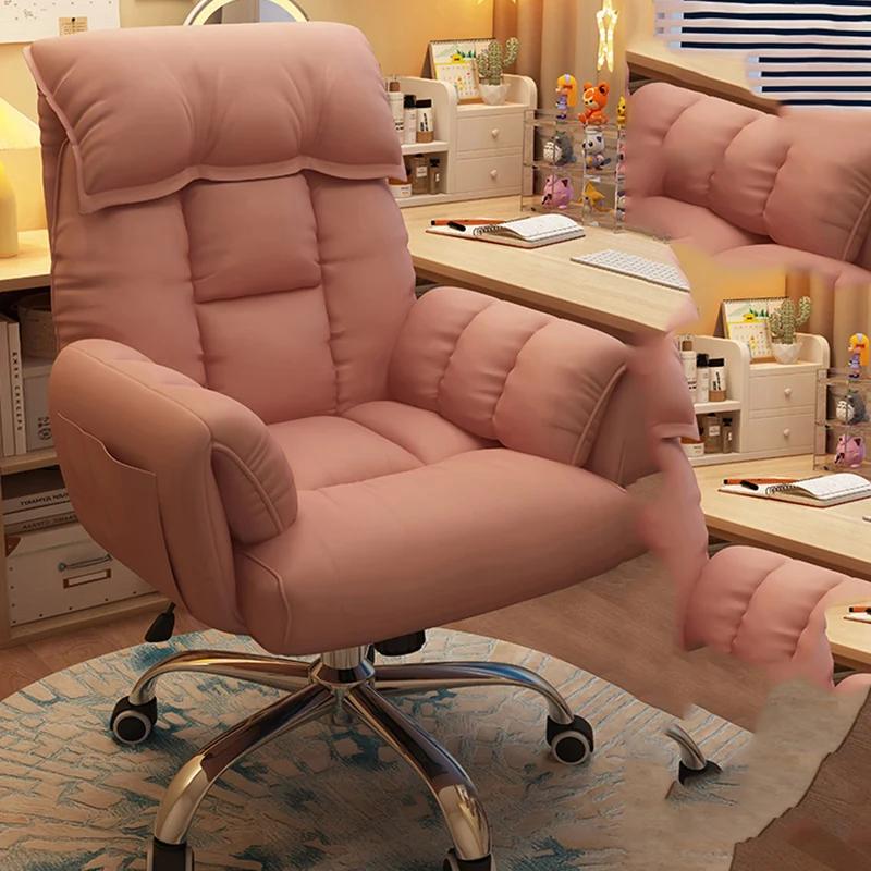 Fauteuil de bureau inclinable pour gaming avec repose-pieds, support lombaire réglable, pivotant, à