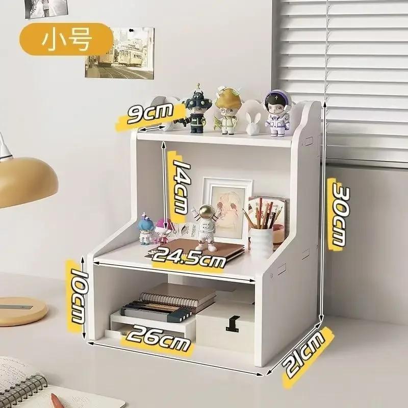 Étagères de rangement de bureau à double couche, bureau de rangement cosmétique suréWer, style Ins T