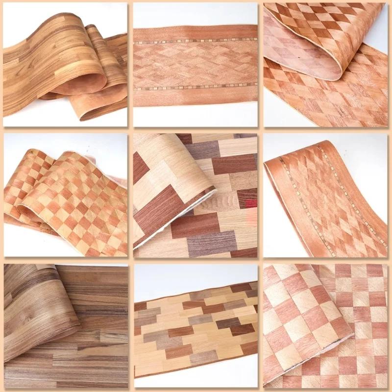 Feuilles de placage de bois à motif géométrique, 250x40cm T:0.25mm, artisanat, bricolage de meubles,