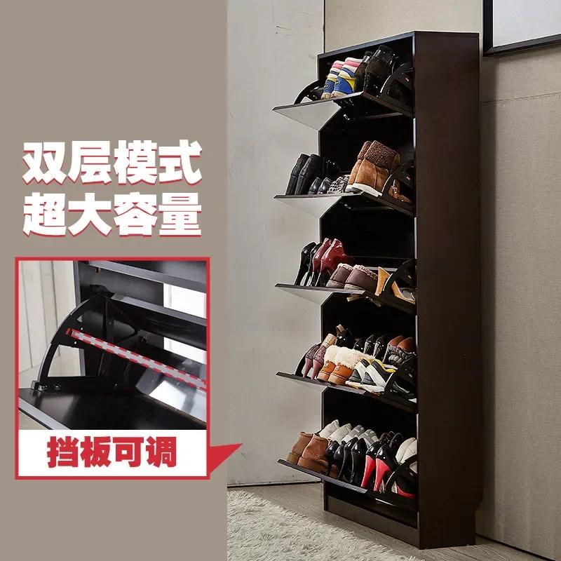 Armoire à chaussures de luxe légère, entrée ultra-mince, armoire d'angle seau à basculement extrêmem