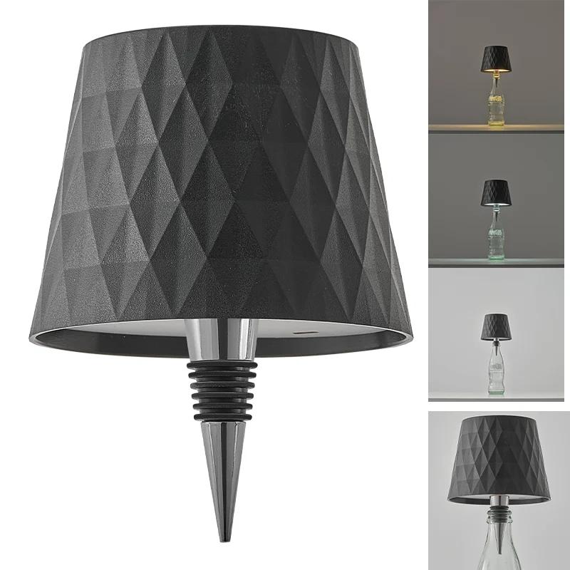 Lampe de table LED sans fil, design portable, commande tactile, gradation progressive trois couleurs
